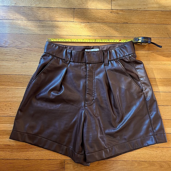 Abercrombie & Fitch Faux Leather Shorts In Brown - Picture 7 of 10